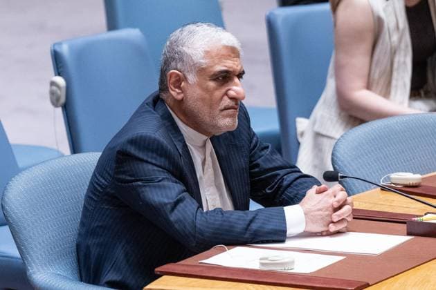 July 2, 2026, New York, New York, USA: Ambassador Amir Saeid Iravani of Iran attends Security Council meeting on The situation in the Middle East requested by Kingdom of Bahrain at UN Headquarters in New York, NY on July 2, 2026. New York USA  - ZUMAr339 20260702_znp_r339_018 Copyright: xLevxRadinx
