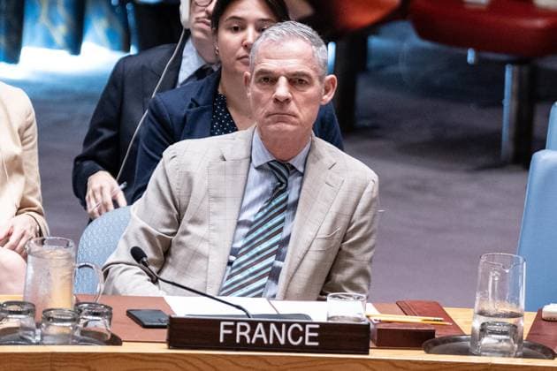 July 2, 2026, New York, New York, USA: Ambassador Jerome Bonnafont of France attends Security Council meeting on The situation in the Middle East requested by Kingdom of Bahrain at UN Headquarters in New York, NY on July 2, 2026. New York USA  - ZUMAr339 20260702_znp_r339_034 Copyright: xLevxRadinx