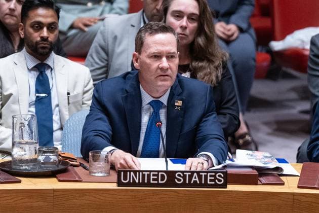 July 2, 2026, New York, New York, USA: Ambassador Mike Waltz of the United States speaks during Security Council meeting on The situation in the Middle East requested by Kingdom of Bahrain at UN Headquarters in New York, NY on July 2, 2026. New York USA - ZUMAr339 20260702_znp_r339_028 Copyright: xLevxRadinx