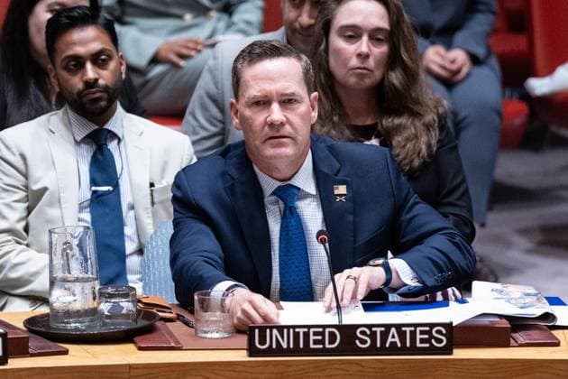 News Themen der Woche KW27 July 2, 2026, New York, New York, USA: Ambassador Mike Waltz of the United States speaks during Security Council meeting on The situation in the Middle East requested by Kingdom of Bahrain at UN Headquarters in New York, NY on July 2, 2026. New York USA - ZUMAr339 20260702_znp_r339_029 Copyright: xLevxRadinx