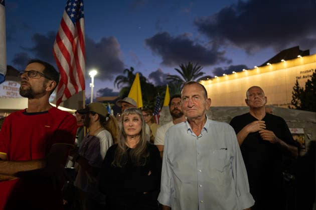 July 2, 2026, Tel Aviv, Israel: Tel Aviv Mayor Ron Huldai takes part during an anti-government rally. A rally was held to mark 1,000 days since the October 7 massacre. Demonstrators protested against the Israeli government, accusing it of responsibility for the failures that led to the attack and calling for a state commission of inquiry, which they say the government opposes because its findings could implicate Prime Minister Benjamin Netanyahu. Tel Aviv Israel  - ZUMAs197 20260702_aaa_s197_324 Copyright: xYaelxGuiskyxAbasx