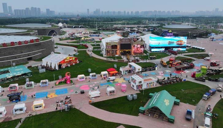 HARBIN, CHINA - JULY 02: The venue of the 24th Harbin International Beer Festival takes shape on July 2, 2026 in Harbin, Heilongjiang Province of China. The 24th Harbin International Beer Festival will open in early July at Harbin Ice and Snow World.  Copyright: xVCGx 111651817558