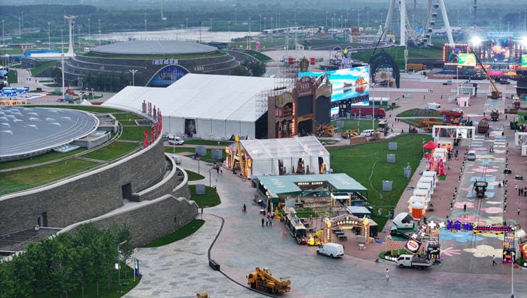 HARBIN, CHINA - JULY 02: The venue of the 24th Harbin International Beer Festival takes shape on July 2, 2026 in Harbin, Heilongjiang Province of China. The 24th Harbin International Beer Festival will open in early July at Harbin Ice and Snow World.  Copyright: xVCGx 111651817551
