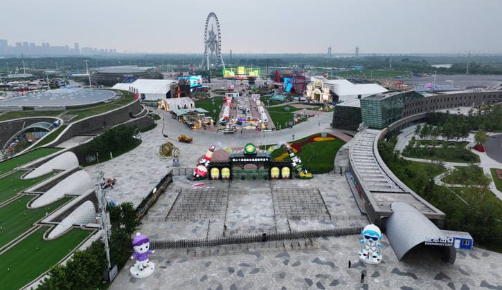 HARBIN, CHINA - JULY 02: The venue of the 24th Harbin International Beer Festival takes shape on July 2, 2026 in Harbin, Heilongjiang Province of China. The 24th Harbin International Beer Festival will open in early July at Harbin Ice and Snow World.  Copyright: xVCGx 111651817543