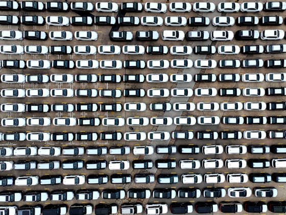 LIANYUNGANG, CHINA - JULY 03: Aerial view of domestic vehicles waiting to be loaded onto a ro-ro ship for export at Lianyungang Port on July 3, 2026 in Lianyungang, Jiangsu Province of China.  Copyright: xVCGx 111651949587