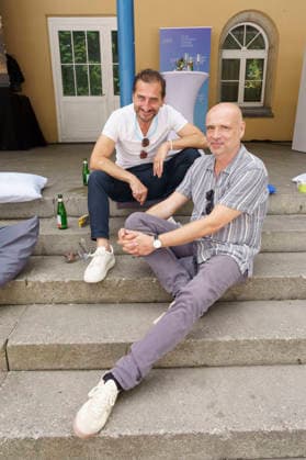 Tim Seyfi und Jochen Alexander Freydank beim Empfang des FilmFernsehFonds Bayern auf dem 43. Filmfest München 2026 auf der Praterinsel. München, 02.07.2026 *** Tim Seyfi and Jochen Alexander Freydank at the FilmFernsehFonds Bayern reception during the 43rd Munich Film Festival 2026 on Prater Island in Munich, July 2, 2026 Foto:xN.xKolinzx xFuturexImagex fff_6836