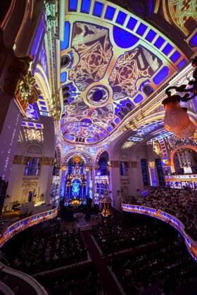 CNTV MICHEL- Innenansicht der Kirche LIcht Light Show Hamburg 02.07.2026 Die Hauptkirche St.Michaelis,dem Hamburger Michel erstrahlt fuer mehrere Monate in neuem Licht LUMINISCENCE Licht Show das einmalige 360Â° Illuminationserlebnis macht die Architektur des Michel hor und sichtbar und der Raumklang setzt die barocke Architektur bestens in Szene.Hauptkirche St. Michaelis Michel ist ein evangelischer Sakralbau in der Neustadt von Hamburg Hamburg Deutschland *** CNTV MICHEL Interior View of the Church Light Show Hamburg July 2, 2026 St. Michael’s Church, known as the Hamburg Michel, will shine in a new light for several months during the LUMINISCENCE Light Show—a unique 360° illumination experience brings the architecture of the Michel to