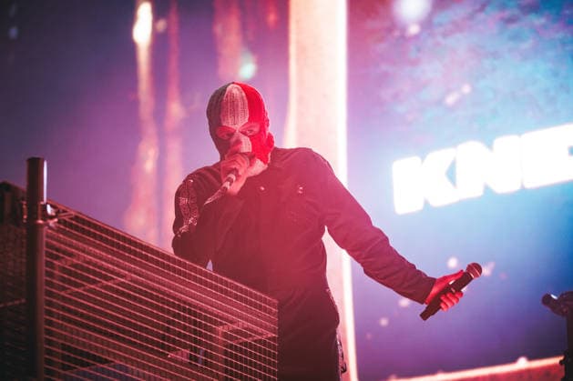 Kneecap live at Roskilde Festival 2026 Roskilde, Denmark. 03rd, July 2026. The Irish hip-hop trio Kneecap performs a live concert during Danish music festival Roskilde Festival 2026 in Roskilde. Denmark, Roskilde  Copyright: xGonzalesxPhoto ChristianxHjorthx