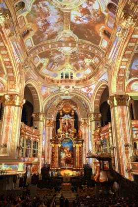 Luminiscence - die immersive Sound- und Lichtshow feiert Premiere in der Hauptkirche St. Michaelis am 2.7.2026, die barocke Architektur im Michel wird in der Nacht durch Licht und Musik in einen atemberaubenden Raum verwandelt, Ben Becker ist der Erzähler, der die Zuschauer mitnimmt auf eine Reise durch die wechselvolle Geschichte des Michels. Die Show soll viermal in der Woche bis September zu sehen sein *** Luminiscence, the immersive sound and light show, will premiere at St. Michael’s Main Church on July 2, 2026. At night, the baroque architecture of St. Michael’s will be transformed into a breathtaking space through light and music, Ben Becker is the narrator who takes the audience on a journey through the eventful history of St. M