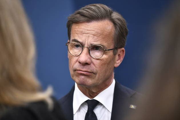 STOCKHOLM, SVERIGE 20260703 Statsminister Ulf Kristersson (M) under en pressbriefing inför Natos toppmöte i Ankara. STOCKHOLM SVERIGE x12060x *** STOCKHOLM, SWEDEN 20260703 Prime Minister Ulf Kristersson M during a press briefing ahead of the NATO summit in Ankara STOCKHOLM, SWEDEN x12060x  Copyright: xLarsxSchröder TTx PRESSBRIEFING INFÖR NATO-MÖTET I ANKARA edZO6nmZM7Q