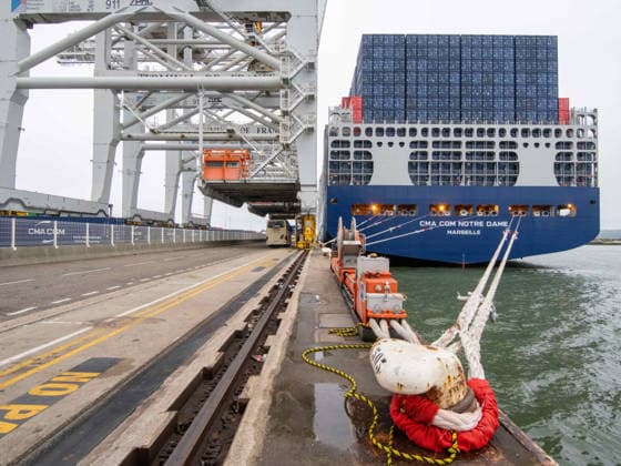 Christening of CMA CGM Notre Dame - Le Havre The CMA-CGM Notre Dame, the largest ship flying the French flag, is seen during its official integration ceremony in Le Havre, France on July 02, 2026, as the vessel operates on liquefied gas. Photo by Mario FOURMY ABACAPRESS.COM Le Havre France  Copyright: xFourmyxMario ABACAx