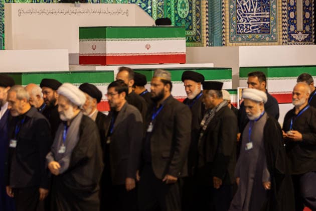 State funeral ceremony held in Tehran for late Iranian Supreme Leader Ali Khamenei TEHRAN, IRAN - JULY 03: A state funeral ceremony is held for late Iranian Supreme Leader Ali Khamenei, who was killed in an attack launched by the US and Israel on February 28, at the Imam Khomeini Mosalla Mosque in Tehran, Iran on July 03, 2026. The ceremony is attended by Iranian officials, citizens, and representatives from various countries. Stringer Anadolu Tehran Iran. Editorial use only. Please get in touch for any other usage.  Copyright: x2026xAnadoluxStringerx