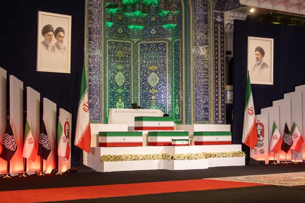 News Themen der Woche KW27 State funeral ceremony held in Tehran for late Iranian Supreme Leader Ali Khamenei TEHRAN, IRAN - JULY 03: A state funeral ceremony is held for late Iranian Supreme Leader Ali Khamenei, who was killed in an attack launched by the US and Israel on February 28, at the Imam Khomeini Mosalla Mosque in Tehran, Iran on July 03, 2026. The ceremony is attended by Iranian officials, citizens, and representatives from various countries. Stringer Anadolu Tehran Iran. Editorial use only. Please get in touch for any other usage.  Copyright: x2026xAnadoluxStringerx