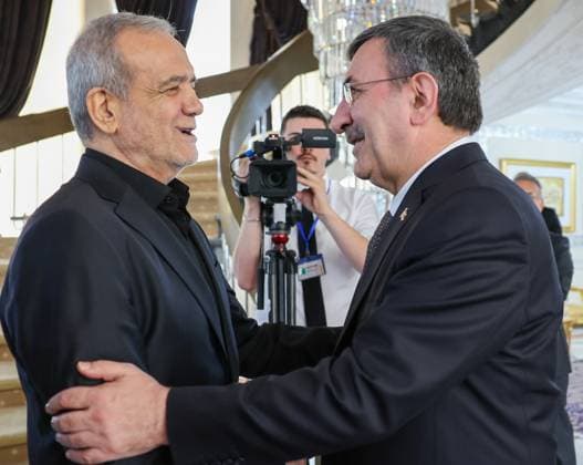 Turkish Vice President Cevdet Yilmaz in Tehran TEHRAN, IRAN - JULY 3: Turkish Vice President Cevdet Yilmaz (R) meets with Iranian President Masoud Pezeshkian (L) in Tehran, Iran, on July 3, 2026, after arriving in the Iranian capital to attend the state funeral ceremony for former Iranian Supreme Leader Ali Khamenei, who lost his life in a joint U.S.-Israeli attack on Iran on Feb. 28. Ahmet Okur Anadolu Tehran Iran. Editorial use only. Please get in touch for any other usage.  Copyright: x2026xAnadoluxAhmetxOkurx