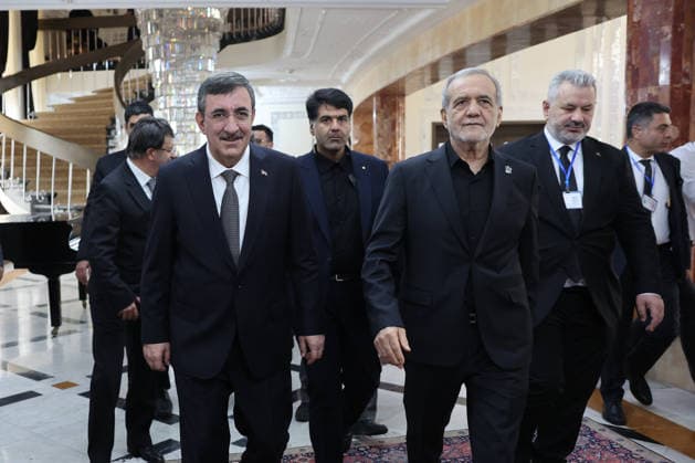 Turkish Vice President Cevdet Yilmaz in Tehran TEHRAN, IRAN - JULY 3: Turkish Vice President Cevdet Yilmaz meets with Iranian President Masoud Pezeshkian in Tehran, Iran, on July 3, 2026. Yilmaz arrived in the Iranian capital to attend the state funeral ceremony for former Iranian Supreme Leader Ali Khamenei, who lost his life in a joint U.S.-Israeli attack on Iran on Feb. 28. Ahmet Okur Anadolu Tehran Iran. Editorial use only. Please get in touch for any other usage.  Copyright: x2026xAnadoluxAhmetxOkurx