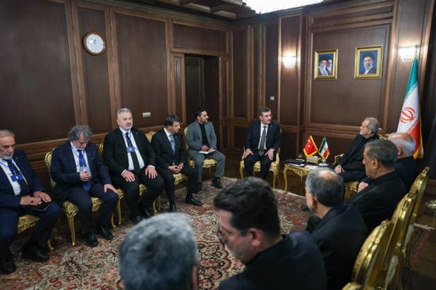 Turkish Vice President Cevdet Yilmaz in Tehran TEHRAN, IRAN - JULY 3: Turkish Vice President Cevdet Yilmaz and his delegation meet with Iranian President Masoud Pezeshkian and the accompanying Iranian delegation in Tehran, Iran, on July 3, 2026. Yilmaz arrived in the Iranian capital to attend the state funeral ceremony for former Iranian Supreme Leader Ali Khamenei, who lost his life in a joint U.S.-Israeli attack on Iran on Feb. 28. Ahmet Okur Anadolu Tehran Iran. Editorial use only. Please get in touch for any other usage.  Copyright: x2026xAnadoluxAhmetxOkurx