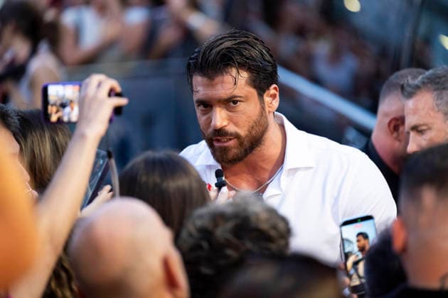 July 2, 2026, San Valentino Torio, Salerno, Italy: Can Yaman answers journalists questions during the Outdoor Film Festival 2026 in San Valentino Torio, Salerno, Italy, on July 2, 2026. San Valentino Torio Italy  - ZUMAl175 20260702_zip_l175_062 Copyright: xFrancescoxLucianox