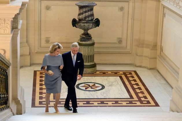 Reopening of the Royal Palace in Brussels Following Renovation BRUSSELS, BELGIUM - JULY 03: King Philippe of Belgium and Queen Mathilde of Belgium pictured visiting the reopening of the Royal Palace in Brussels following renovation pictured after on July 03, 2026 in Brussels, Belgium, 03 07 2026 Brussels Belgium  Copyright: xPhilipxReynaersx