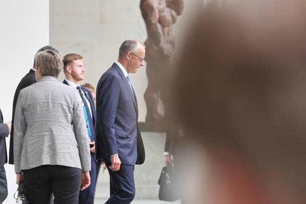 Berlin, Deutschland, 03.07.2026: Bundeskanzleramt: Empfang der Staats- und Regierungschefs der drei baltischen Länder Lettland, Estland und Litauen: Bundeskanzler Friedrich Merz (CDU) *** Berlin, Germany, July 3, 2026 Federal Chancellery Reception for the heads of state and government of the three Baltic countries—Latvia, Estonia, and Lithuania—Chancellor Friedrich Merz, CDU Copyright: xdtsxNachrichtenagenturx dts_126167