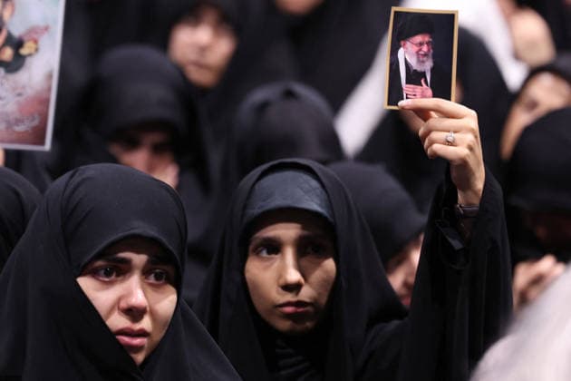 RECORD DATE NOT STATED Ceremony Ahead Of Supreme Leader Ali Khamenei funeral - Tehran This handout photograph provided by the Iranian supreme leader office (Khamenei.ir) shows mourners gathering around the coffin of Iran’s the slain Supreme leader Ali Khamenei during a ceremony ahead of his funeral in Tehran on July 2, 2026.Photo by PARSPIX ABACAPRESS.COM Terhan Iran  Copyright: xParspix ABACAx