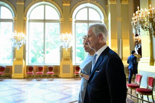 Reopening of the Royal Palace in Brussels Following Renovation BRUSSELS, BELGIUM - JULY 03: King Philippe of Belgium and Queen Mathilde of Belgium pictured visiting the reopening of the Royal Palace in Brussels following renovation pictured after on July 03, 2026 in Brussels, Belgium, 03 07 2026 Brussels Belgium  Copyright: xPhilipxReynaersx