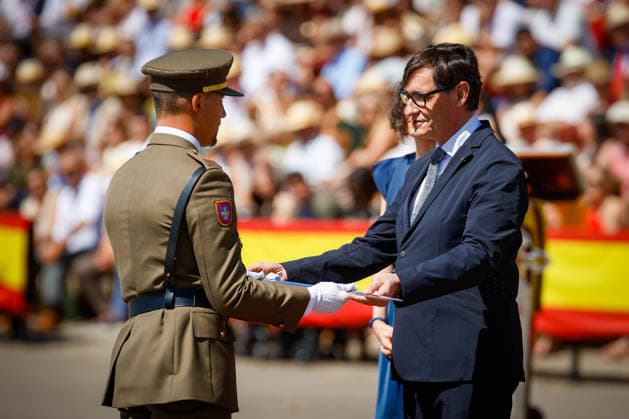 Felipe VI presents the Royal Commissions of Appointment to the 51st Class of the Non-Commissioned Officers’ Corps. The President of the Generalitat de Catalunya, Salvador Illa, during the ceremony to present the Royal Commissions of Appointment to the 51st Class of the Non-Commissioned Officers’ Corps, at the General Basic Academy for Non-Commissioned Officers, on July 3, 2026, in Talarn, Lleida, Catalonia, Spain JULY 3, 2026 Kike Rincó Spain  Copyright: xKikexRinconx 7640179