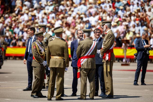 Felipe VI Presents Royal Letters of Appointment to the 51st Class of the Non-Commissioned Officer Corps King Felipe VI, accompanied by the president of the Generalitat de Catalunya, Salvador Illa, presides over the ceremony to award Royal Commissions to the 51st Class of the Non-Commissioned Officers’ Corps at the General Basic Academy for Non-Commissioned Officers on July 3, 2026, in Talarn, Lleida, Catalonia, Spain JULY 3, 2026 Kike Rincó Spain  Copyright: xKikexRinconx 7640174
