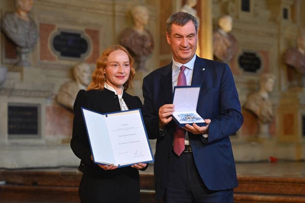 Brigitte HOBMEIER (Schauspielerin) erhaelt von Markus SOEDER (Ministerpraesident Bayern und CSU Vorsitzender) den Bayerischen Verdienstorden. Verleihung Bayerischer Verdienstorden im Antiquariat der Residenz in Muenchen am 03.07.2026. *** Actress Brigitte HOBMEIER receives the Bavarian Order of Merit from Markus SOEDER, Minister-President of Bavaria and Chairman of the CSU. The award ceremony for the Bavarian Order of Merit took place at the Antiquariat der Residenz in Munich on July 3, 2026.
