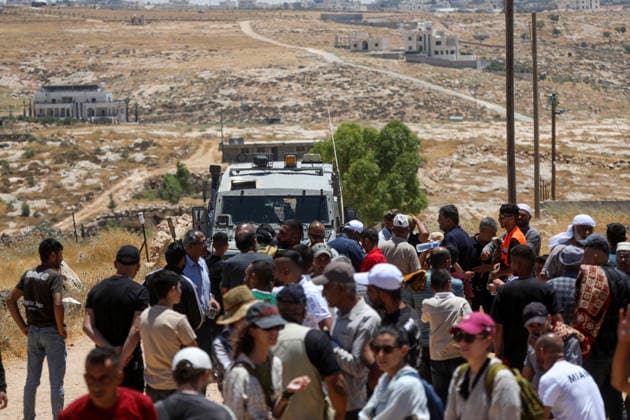 Palestinians hold Friday prayers on open land in West Bank to reaffirm their attachment to their land HEBRON, WEST BANK, PALESTINE - JULY 3: Palestinians perform Friday prayers on open land in the Hillat al-Hums area of Hebron, West Bank, on July 3, 2026. By praying on land where Israeli settlers recently erected tents nearby, Palestinians reaffirm their attachment to their land and their determination not to leave it, as Israeli soldiers maintain a presence in the area. Mamoun Wazwaz Anadolu Hebron West Bank. Editorial use only. Please get in touch for any other usage.  Copyright: x2026xAnadoluxMamounxWazwazx