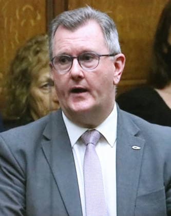 RECORD DATE NOT STATED Sir Jeffrey Mark Donaldson is a Unionist politician from Northern Ireland Sir Jeffrey Mark Donaldson (born 7 December 1962) is a Unionist politician from Northern Ireland who has served as leader of the Democratic Unionist Party (DUP) since June 2021. He has been the Member of Parliament (MP) for Lagan Valley since 1997, and leader of the DUP in the UK House of Commons since 2019. He is Northern Ireland s longest-serving current MP , WHA_167_0865.jpg, Sir Jeffrey Mark Donaldson, Unionist politician, Northern Ireland, leader, Democratic Unionist Party, DUP, Member of Parliament, MP, Lagan Valley, UK House of Commons, politics Copyright: xx