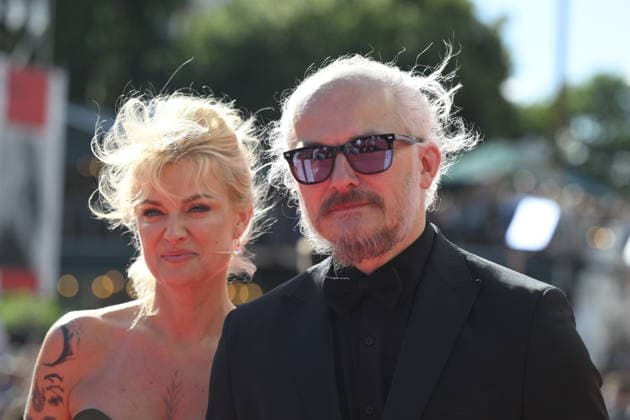 Artistic director of the festival Karel Och, right, and Katerina Vyletova arrive at the opening of the 60th Karlovy Vary International Film Festival, on June 3, 2026, in Karlovy Vary, Czech Republic. (CTKxPhoto KaterinaxSulova) CTKPhotoP2026070306615  CTKPhotoP2026070306615