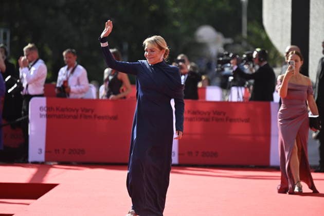 Czech actress Dagmar Havlova arrives at the opening of the 60th Karlovy Vary International Film Festival, on June 3, 2026, in Karlovy Vary, Czech Republic. (CTKxPhoto KaterinaxSulova) CTKPhotoP2026070306711  CTKPhotoP2026070306711