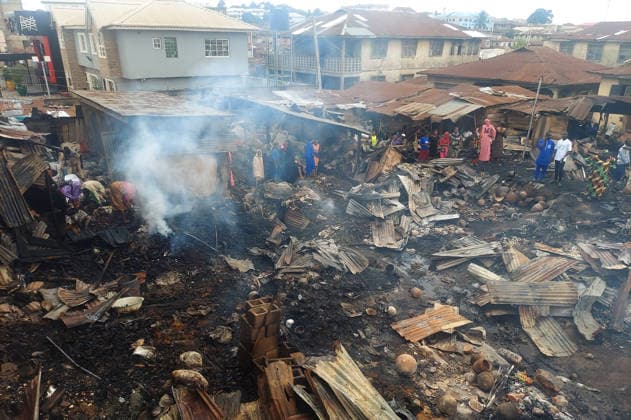 Fire breaks out at market in Nigeria IBADAN, NIGERIA - JULY 3: Smoke rises over the aftermath of a fire at Bode Market in Ibadan, the capital of Oyo State, Nigeria, on July 3, 2026. The blaze destroyed numerous shops, leaving extensive damage as residents gathered at the scene. Oluwasegun Falomo Anadolu Ibadan Nigeria. Editorial use only. Please get in touch for any other usage.  Copyright: x2026xAnadoluxOluwasegunxFalomox
