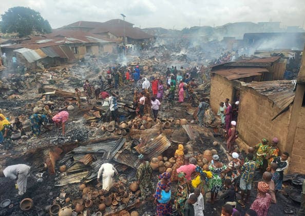 Fire breaks out at market in Nigeria IBADAN, NIGERIA - JULY 3: Smoke rises over the aftermath of a fire at Bode Market in Ibadan, the capital of Oyo State, Nigeria, on July 3, 2026. The blaze destroyed numerous shops, leaving extensive damage as residents gathered at the scene. Oluwasegun Falomo Anadolu Ibadan Nigeria. Editorial use only. Please get in touch for any other usage.  Copyright: x2026xAnadoluxOluwasegunxFalomox