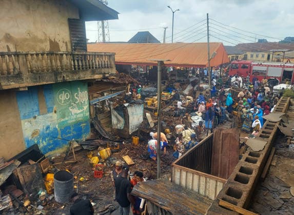 Fire breaks out at market in Nigeria IBADAN, NIGERIA - JULY 3: Smoke rises over the aftermath of a fire at Bode Market in Ibadan, the capital of Oyo State, Nigeria, on July 3, 2026. The blaze destroyed numerous shops, leaving extensive damage as residents gathered at the scene. Oluwasegun Falomo Anadolu Ibadan Nigeria. Editorial use only. Please get in touch for any other usage.  Copyright: x2026xAnadoluxOluwasegunxFalomox