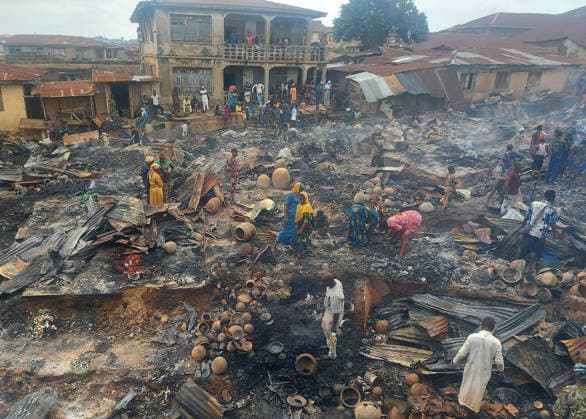 Fire breaks out at market in Nigeria IBADAN, NIGERIA - JULY 3: Smoke rises over the aftermath of a fire at Bode Market in Ibadan, the capital of Oyo State, Nigeria, on July 3, 2026. The blaze destroyed numerous shops, leaving extensive damage as residents gathered at the scene. Oluwasegun Falomo Anadolu Ibadan Nigeria. Editorial use only. Please get in touch for any other usage.  Copyright: x2026xAnadoluxOluwasegunxFalomox