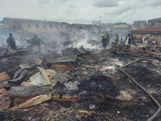 Fire breaks out at market in Nigeria IBADAN, NIGERIA - JULY 3: Smoke rises over the aftermath of a fire at Bode Market in Ibadan, the capital of Oyo State, Nigeria, on July 3, 2026. The blaze destroyed numerous shops, leaving extensive damage as residents gathered at the scene. Oluwasegun Falomo Anadolu Ibadan Nigeria. Editorial use only. Please get in touch for any other usage.  Copyright: x2026xAnadoluxOluwasegunxFalomox