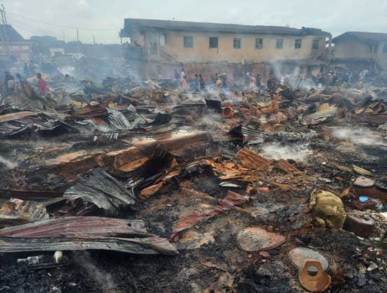 Fire breaks out at market in Nigeria IBADAN, NIGERIA - JULY 3: Smoke rises over the aftermath of a fire at Bode Market in Ibadan, the capital of Oyo State, Nigeria, on July 3, 2026. The blaze destroyed numerous shops, leaving extensive damage as residents gathered at the scene. Oluwasegun Falomo Anadolu Ibadan Nigeria. Editorial use only. Please get in touch for any other usage.  Copyright: x2026xAnadoluxOluwasegunxFalomox