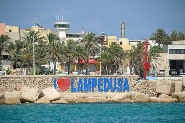 Daily life in Lampedusa before the arrival of Pope Leo XIV LAMPEDUSA, ITALY - JULY 3: A view of Lampedusa harbor from Favaloro Pier ahead of Pope Leo XIV s visit to Lampedusa on July 4, as local residents, security forces and NGOs prepare to welcome the pontiff while tourists and locals continue their daily summer activities in Lampedusa, Italy, on July 3, 2026. Valeria Ferraro Anadolu Lampedusa Italy. Editorial use only. Please get in touch for any other usage.  Copyright: x2026xAnadoluxValeriaxFerrarox
