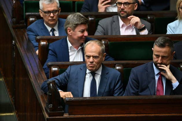 RECORD DATE NOT STATED 03.07.2026 WARSZAWA SEJM RP POSIEDZENIE SEJMU July 3, 2026 Warsaw – Sejm of the Republic of Poland – Sejm Session – Polish Parliament GLOSOWANIA N Z DONALD TUSK WLADYSLAW KOSINIAK KAMYSZ FOT DAMIAN BURZYKOWSKI NEWSPIXPL NEWSPIX.PL --- newspix.pl 