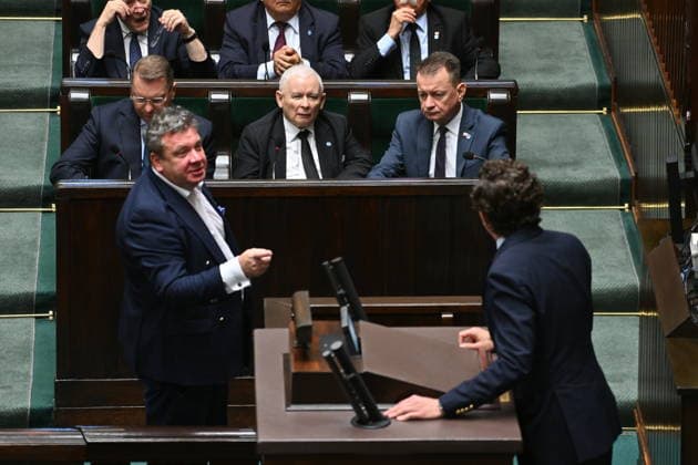 RECORD DATE NOT STATED 03.07.2026 WARSZAWA SEJM RP POSIEDZENIE SEJMU July 3, 2026 Warsaw – Sejm of the Republic of Poland – Sejm Session – Polish Parliament GLOSOWANIA N Z PRZEMYSLAW CZARNEK JAROSLAW KACZYNSKI MARIUSZ BLASZCZAK FOT DAMIAN BURZYKOWSKI NEWSPIXPL NEWSPIX.PL --- newspix.pl 