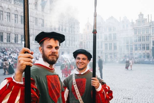 the Ommegang Oppidi Bruxellensis historical parade in the city center of Brussels, Friday 03 July 2026. This parade is an historical reenactment of the entry of Charles the fifth (Charles Quint - Keizer Karel) in Brussels in 1549. MARIUS BURGELMAN  MariusxBurgelman 180288764