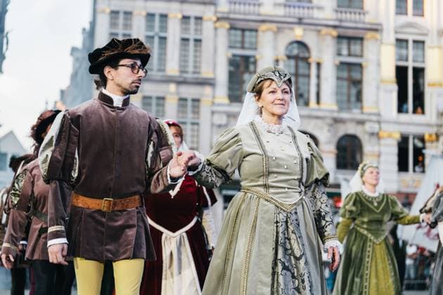 the Ommegang Oppidi Bruxellensis historical parade in the city center of Brussels, Friday 03 July 2026. This parade is an historical reenactment of the entry of Charles the fifth (Charles Quint - Keizer Karel) in Brussels in 1549. MARIUS BURGELMAN  MariusxBurgelman 180290605