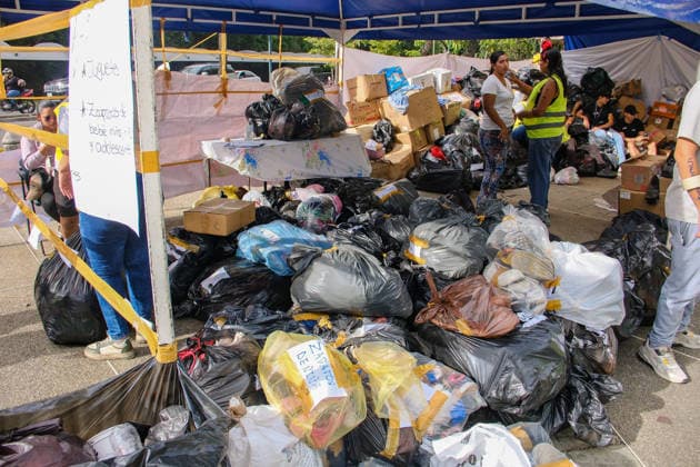 UCV collection center mobilizes humanitarian aid for Venezuela s earthquake survivors CARACAS, VENEZUELA - JULY 3: Volunteers and local citizens work at the Central University of Venezuela s (UCV) main humanitarian collection center, established at the Rectorate Plaza in Caracas, Venezuela, on July 3, 2026. The UCV s main collection center, located at the Rectorate Plaza in Caracas, operates around the clock under the organization of the Federation of University Centers and volunteers. Collected supplies are prioritized for areas affected by recent earthquakes, particularly La Guaira. They continuously receive non-perishable food, drinking water, medical supplies, personal hygiene items, clothing in good condition, and rescue tools. Diko Be  Copyright: x2026xAnadoluxDikoxBetancourtx
