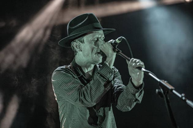 July 3, 2026, Soliera, Emilia Romagna, Italy: Jack Barnett of These New Puritans performs on stage during the presentation of their latest and acclaimed studio album, Crooked Wing at Piazza Lusvardi. Twins Jack and George Barnett, the founding nucleus of the British avant-garde band These New Puritans, took to the stage in Piazza Lusvardi in Soliera (MO) as one of the most anticipated headliners of the nineteenth edition of Arti Vive Festival. The cult band from Essex treated the audience to a powerful and captivating performance. Soliera Italy - ZUMAs197 20260703_aaa_s197_103 Copyright: xCarloxVerganix