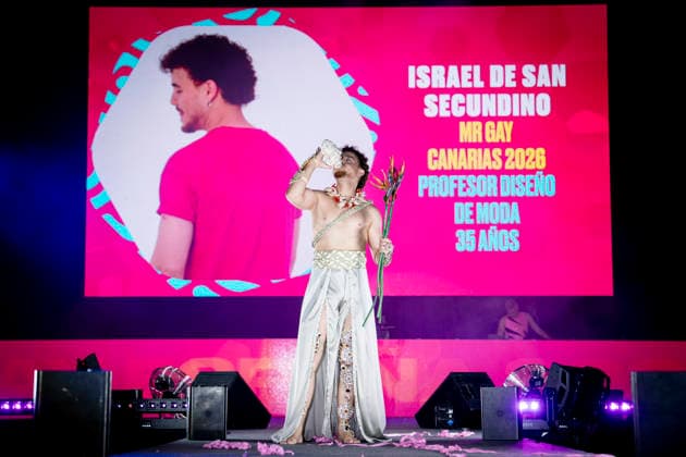 Celebration of the 19th Mr. Gay Spain Gala featuring MADO Israel de San Secundino during the pageant and musical show of the 19th Mr. Gay Spain Gala, on July 3, 2026, in Madrid, Spain. The event—one of the central and most popular events in the capital’s official LGBTIQ Pride festival program—takes place on the main stage in Plaza de Espana to select the new national representative, combining the community’s visibility, the candidates’ stories of overcoming adversity, and live artistic performances. A Pé MADRID Spain MADRID Spain Spain  Copyright: xA.xPÃ rezxMecax 7642767