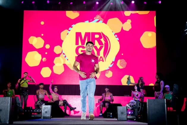 Celebration of the 19th Mr. Gay Spain Gala by MADO’s Kevin Carrera during the pageant and musical show for the 19th Mr. Gay Spain Gala, on July 3, 2026, in Madrid, Spain. The event, one of the central and most popular highlights of the capital’s official LGBTIQ Pride festival program, takes place on the main stage in Plaza de Espana to select the new national representative, combining visibility for the community, the candidates’ stories of overcoming adversity, and live artistic performances. A Pé MADRID, Spain MADRID, Spain Spain  Copyright: xA.xPÃ rezxMecax 7642789