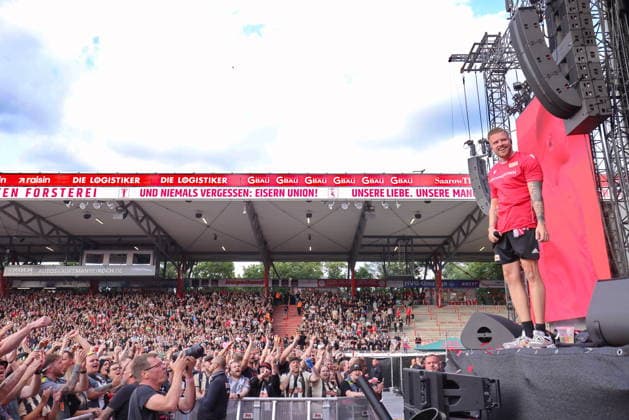 03.07.2026, Finch, Rapper, im Konzert live im Stadion Alte Försterei, Berlin, Musik, bürgerlich Nils Wehowsky, Berlin *** July 3, 2026, Finch, rapper, live concert at the Alte Försterei Stadium, Berlin, music, real name Nils Wehowsky, Berlin