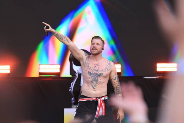 03.07.2026, Finch, Rapper, im Konzert live im Stadion Alte Försterei, Berlin, Musik, bürgerlich Nils Wehowsky, Berlin *** July 3, 2026, Finch, rapper, live concert at the Alte Försterei Stadium, Berlin, music, real name Nils Wehowsky, Berlin