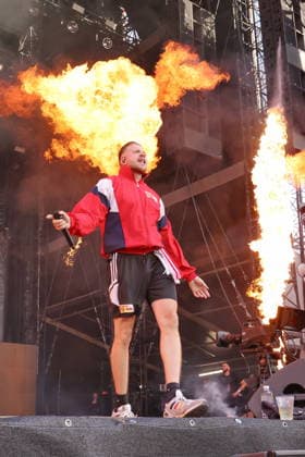 03.07.2026, Finch, Rapper, im Konzert live im Stadion Alte Försterei, Berlin, Musik, bürgerlich Nils Wehowsky, Berlin *** July 3, 2026, Finch, rapper, live concert at the Alte Försterei Stadium, Berlin, music, real name Nils Wehowsky, Berlin